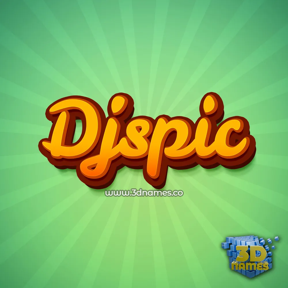 djspic in Green Rays style - 3D name wallpaper