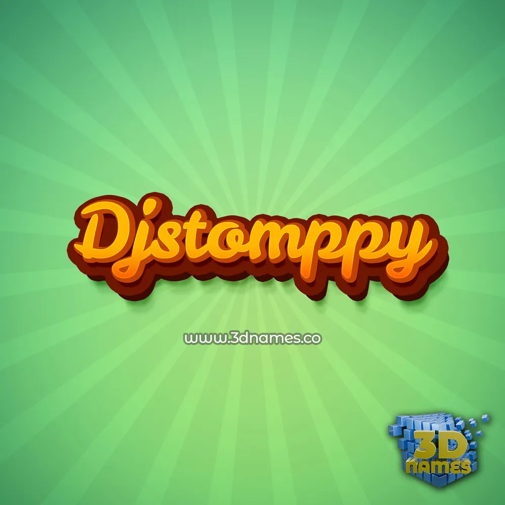 djstomppy in Green Rays style - 3D name wallpaper