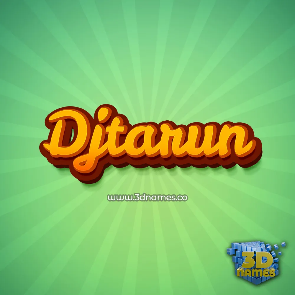 djtarun in Green Rays style - 3D name wallpaper