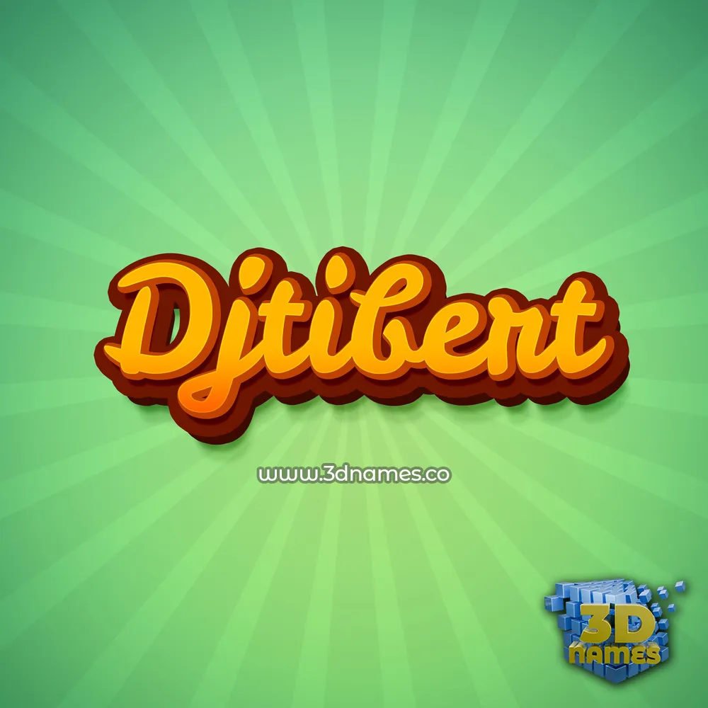 djtibert in Green Rays style - 3D name wallpaper