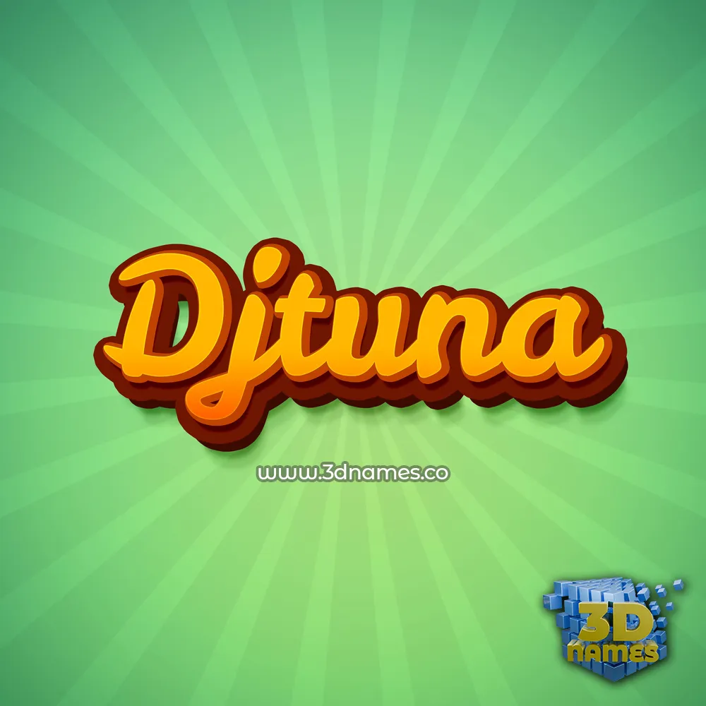 djtuna in Green Rays style - 3D name wallpaper