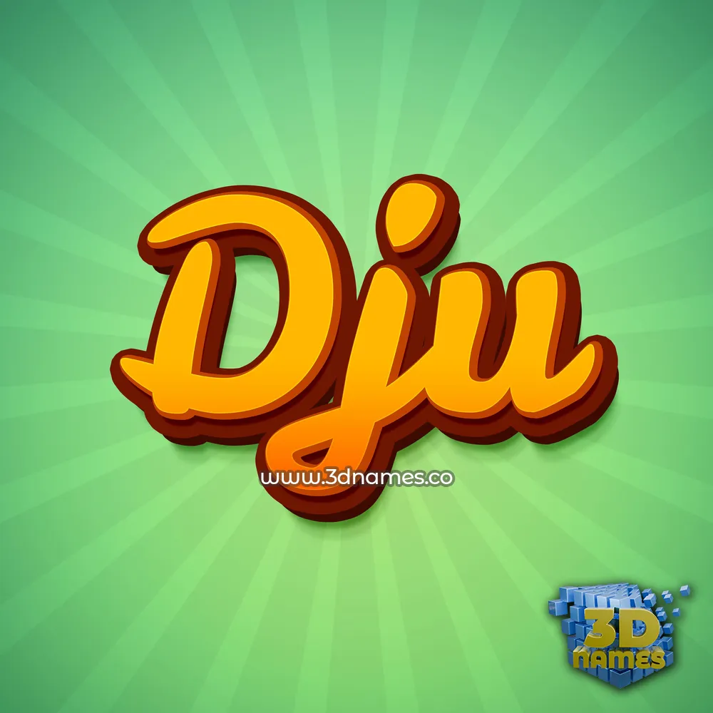 dju in Green Rays style - 3D name wallpaper