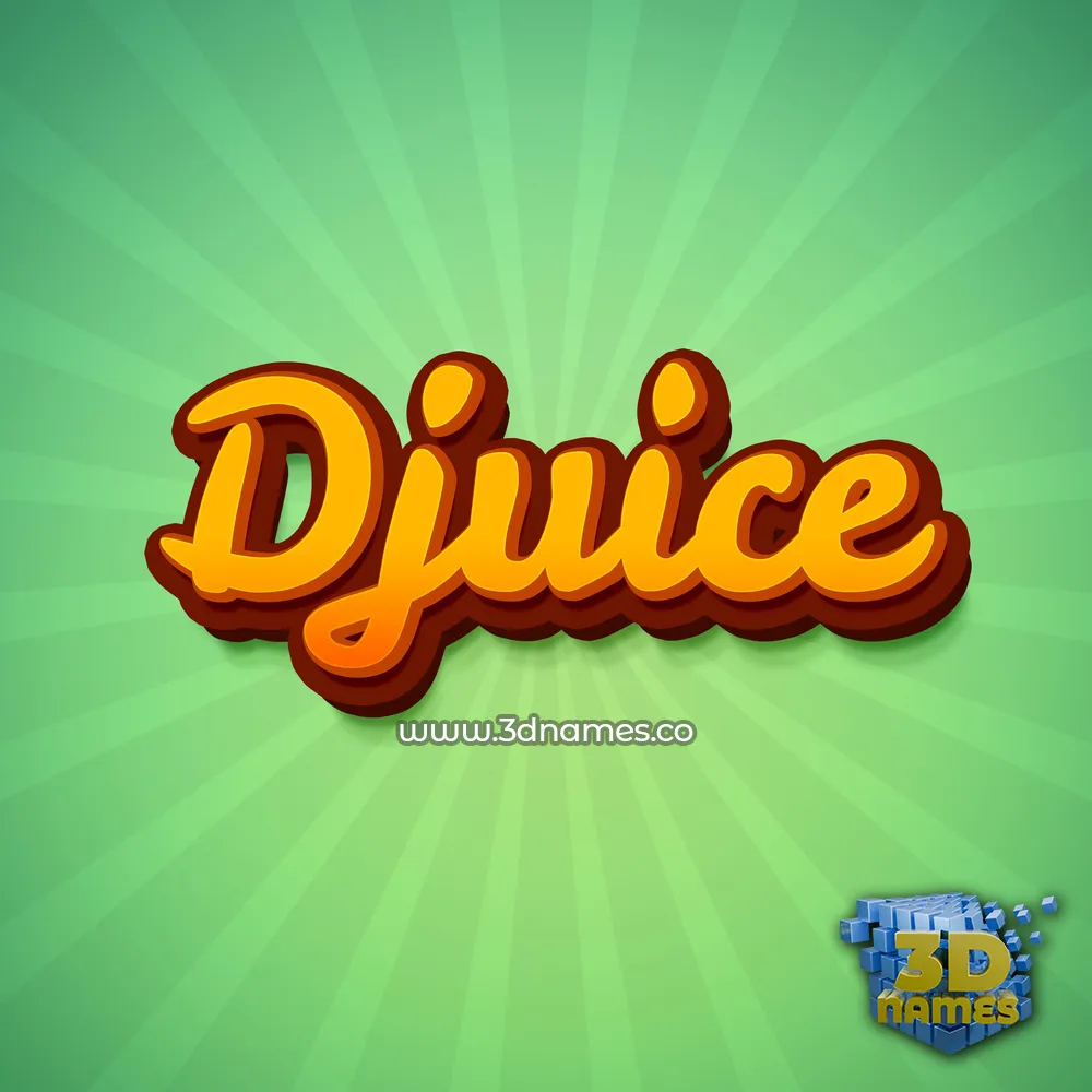 djuice in Green Rays style - 3D name wallpaper