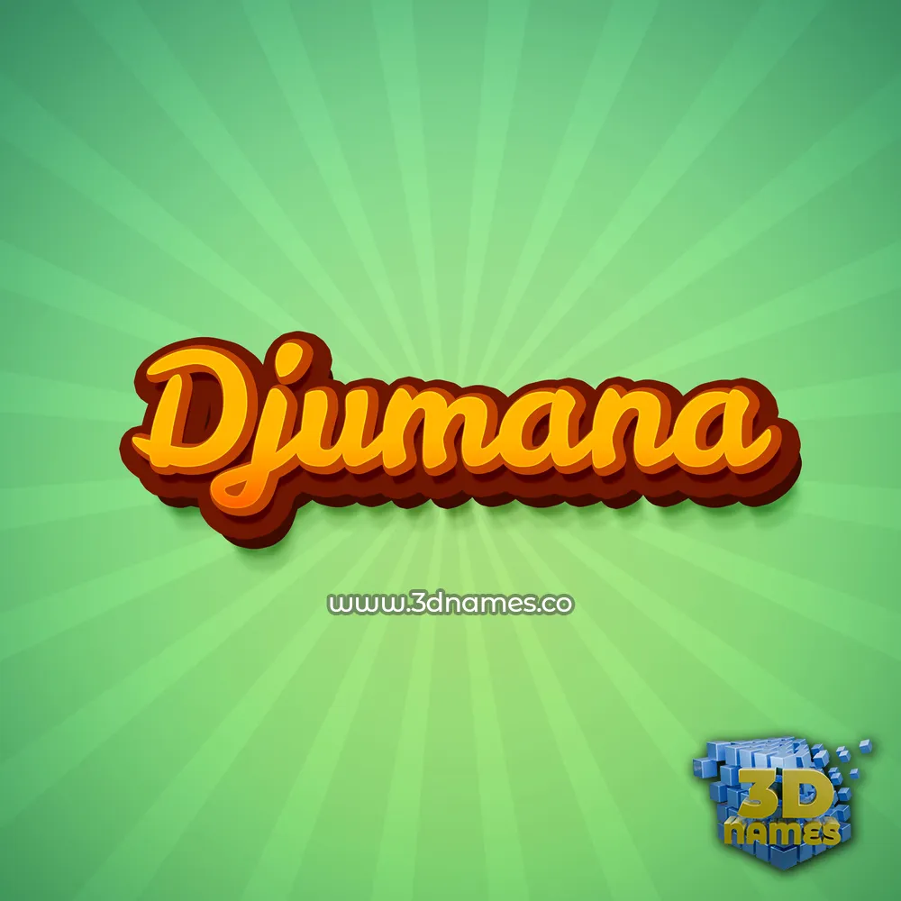 djumana in Green Rays style - 3D name wallpaper