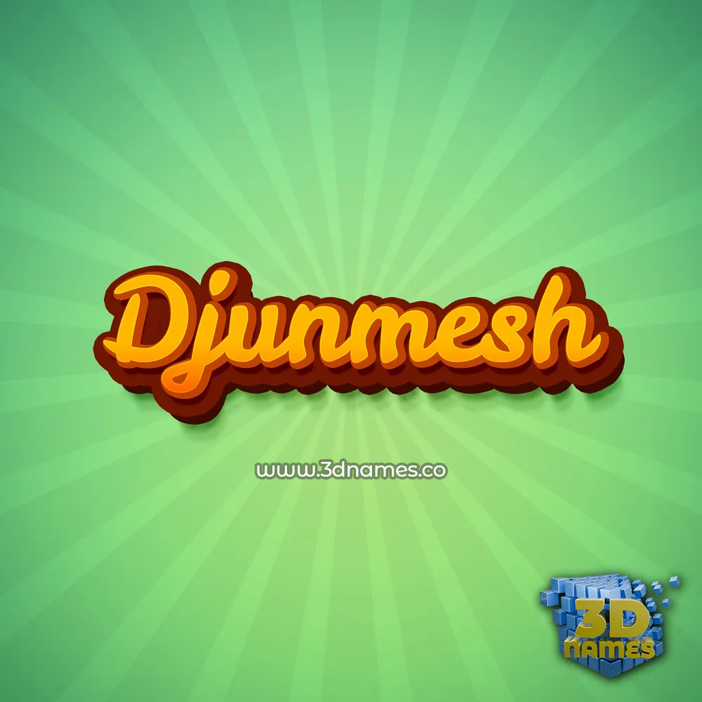 djunmesh in Green Rays style - 3D name wallpaper