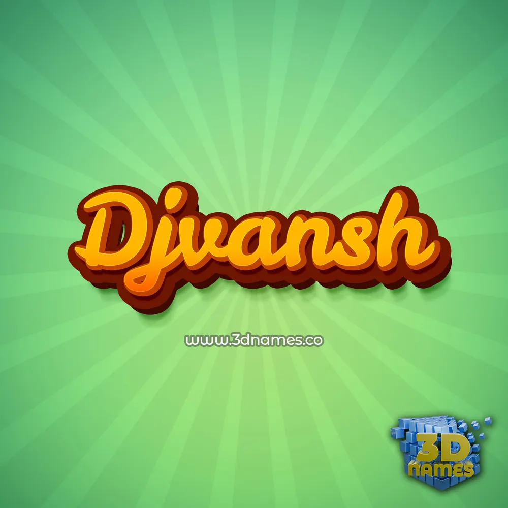 djvansh in Green Rays style - 3D name wallpaper