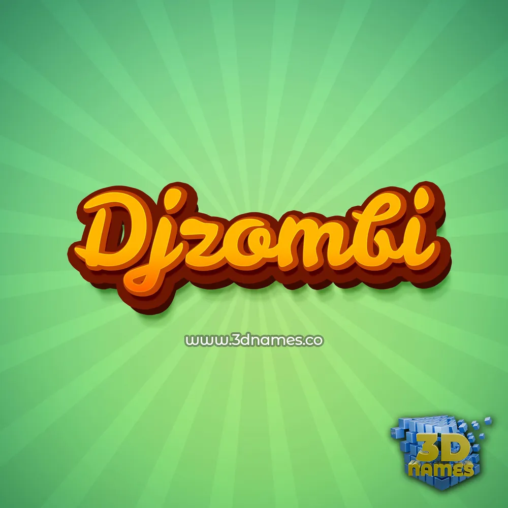djzombi in Green Rays style - 3D name wallpaper