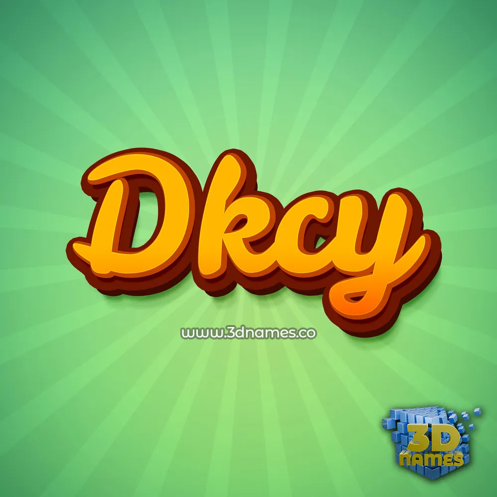 dkcy in Green Rays style - 3D name wallpaper