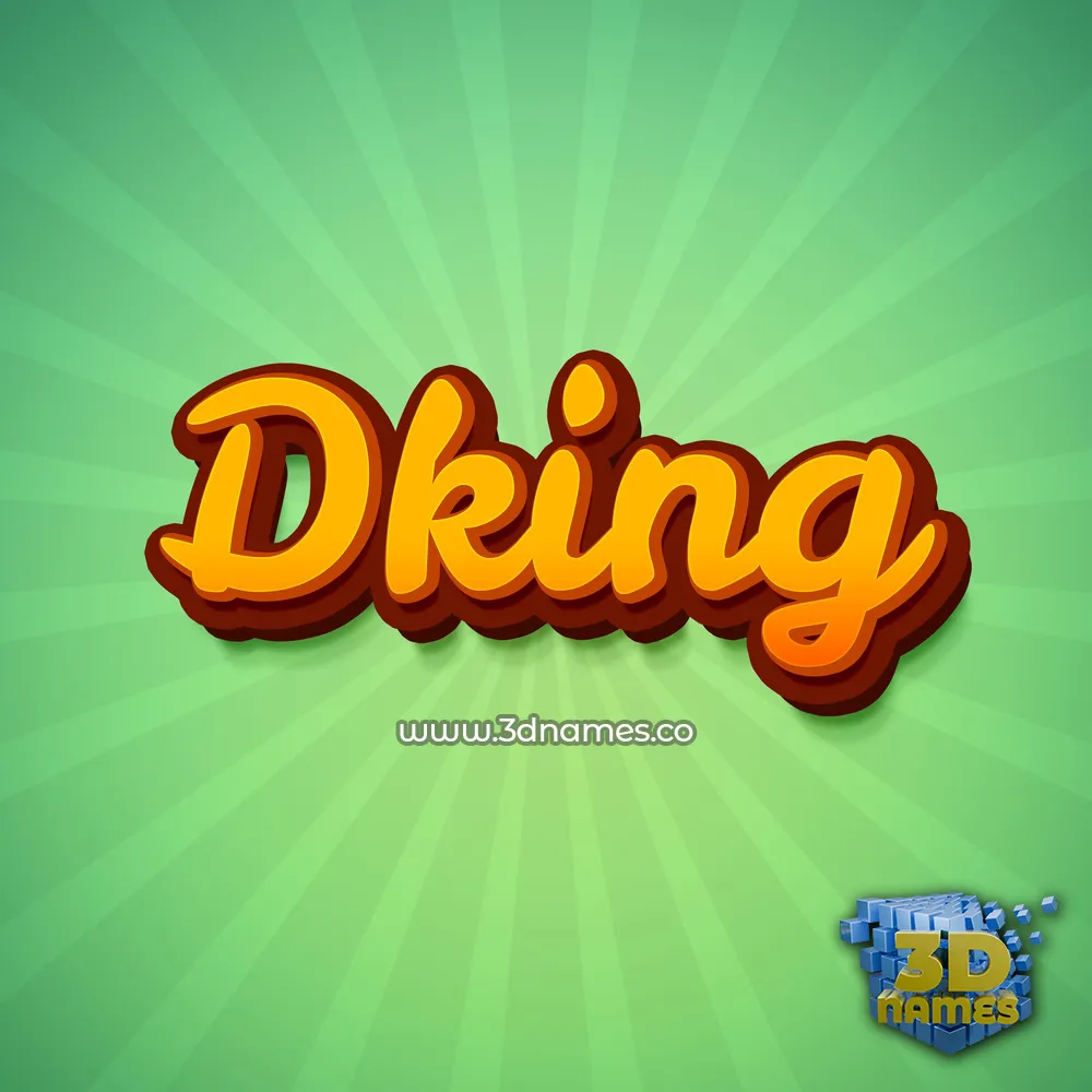 dking in Green Rays style - 3D name wallpaper