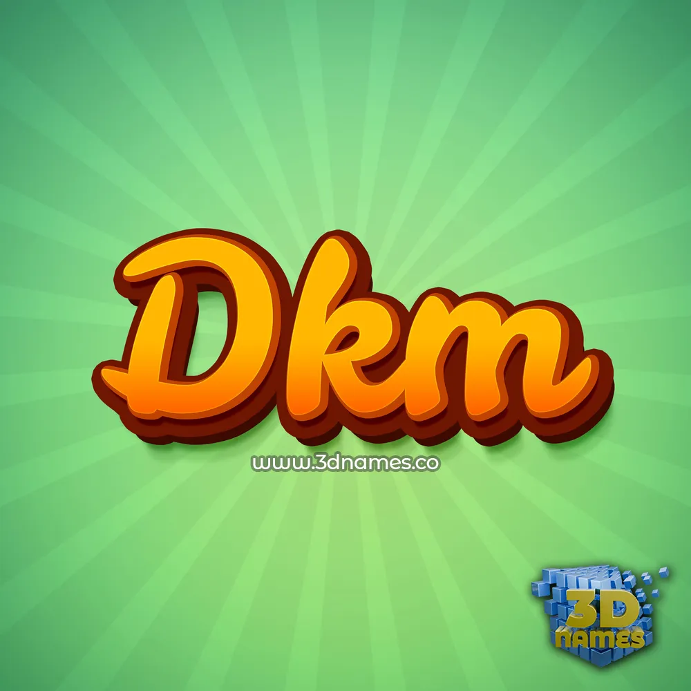 dkm in Green Rays style - 3D name wallpaper