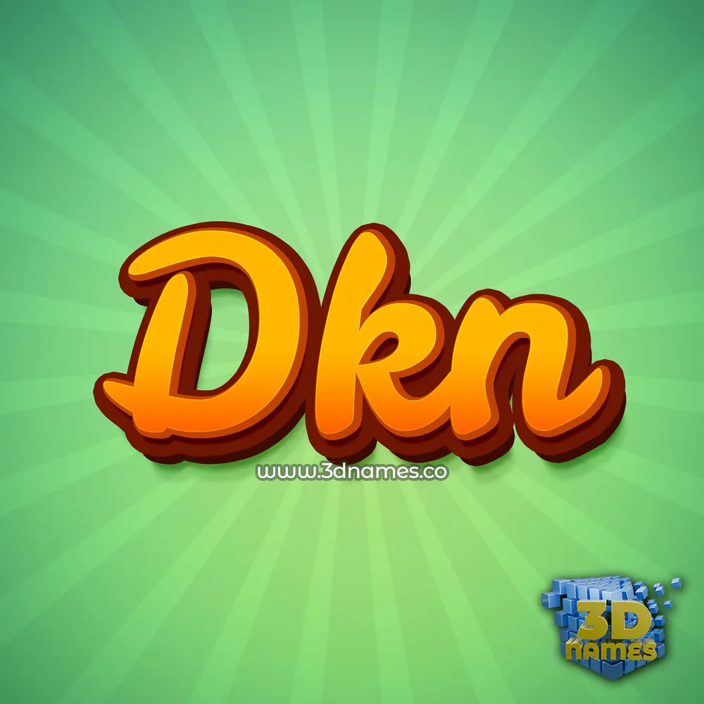 dkn in Green Rays style - 3D name wallpaper