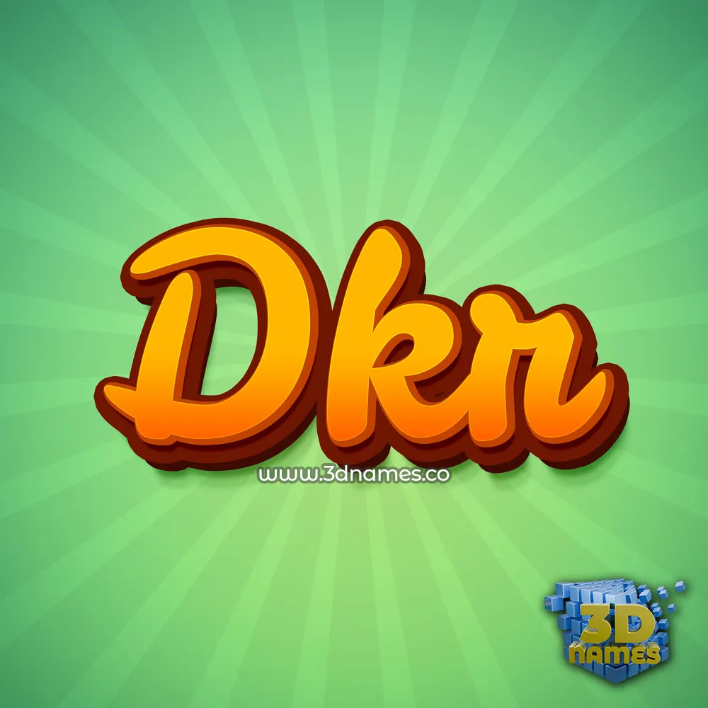 dkr in Green Rays style - 3D name wallpaper