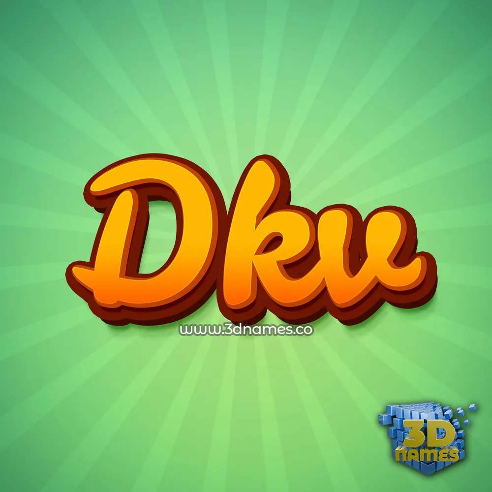 dkv in Green Rays style - 3D name wallpaper