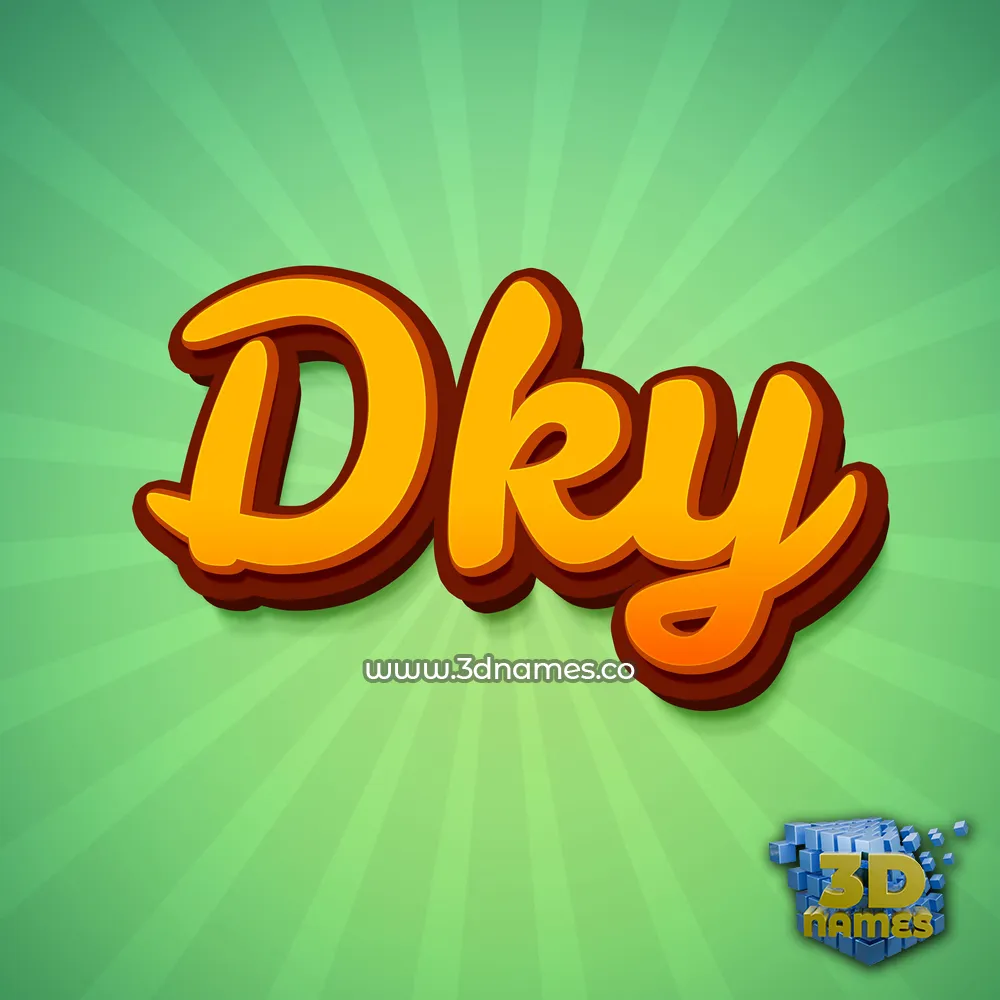dky in Green Rays style - 3D name wallpaper
