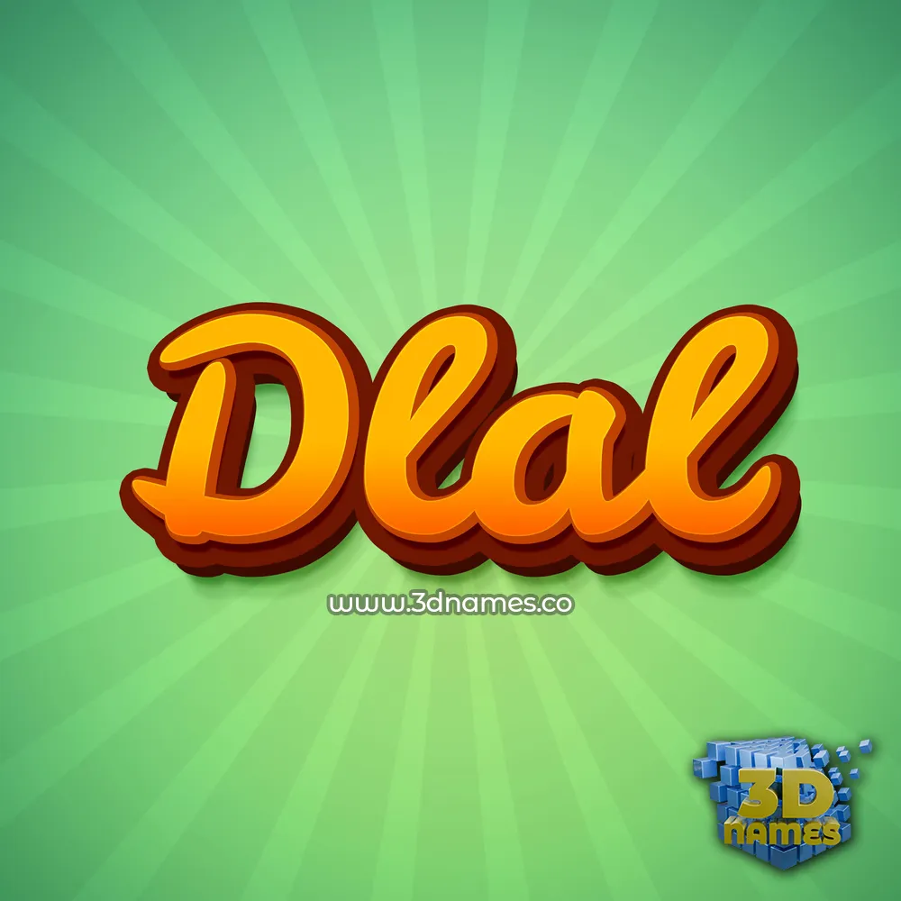dlal in Green Rays style - 3D name wallpaper