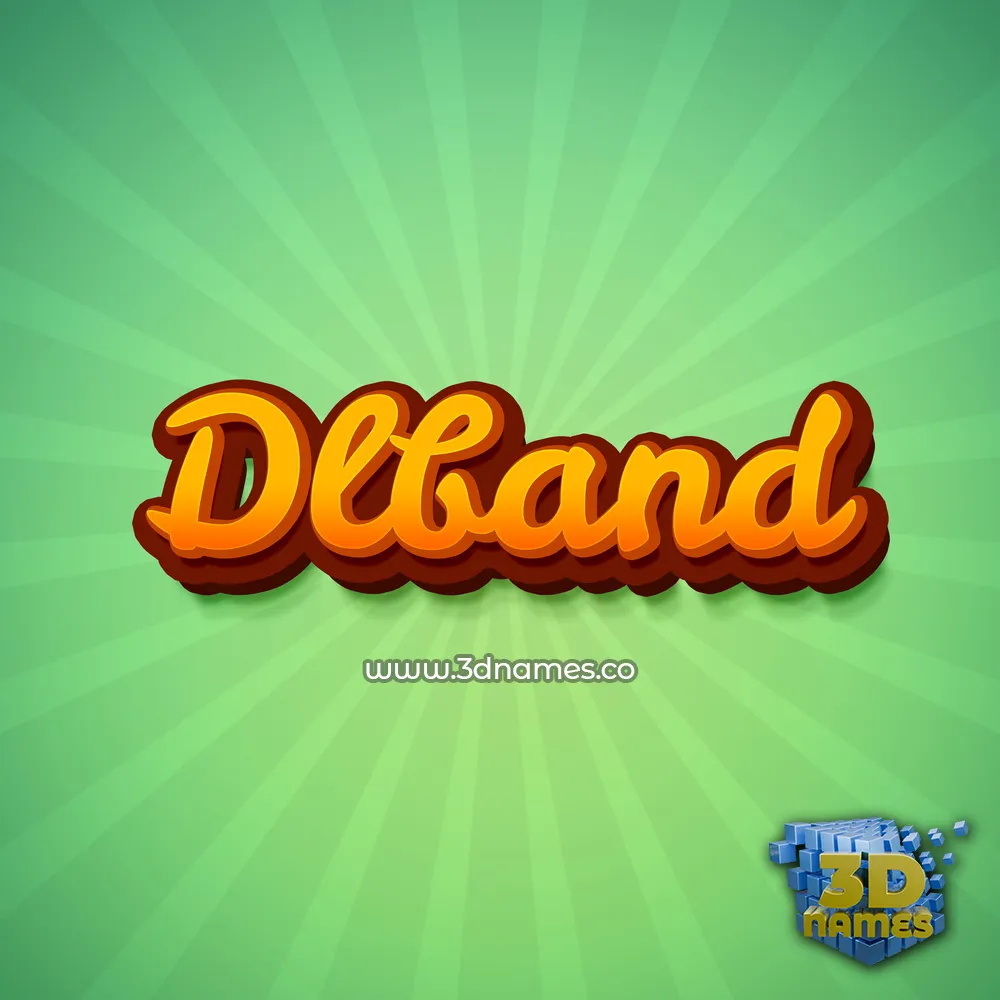 dlband in Green Rays style - 3D name wallpaper