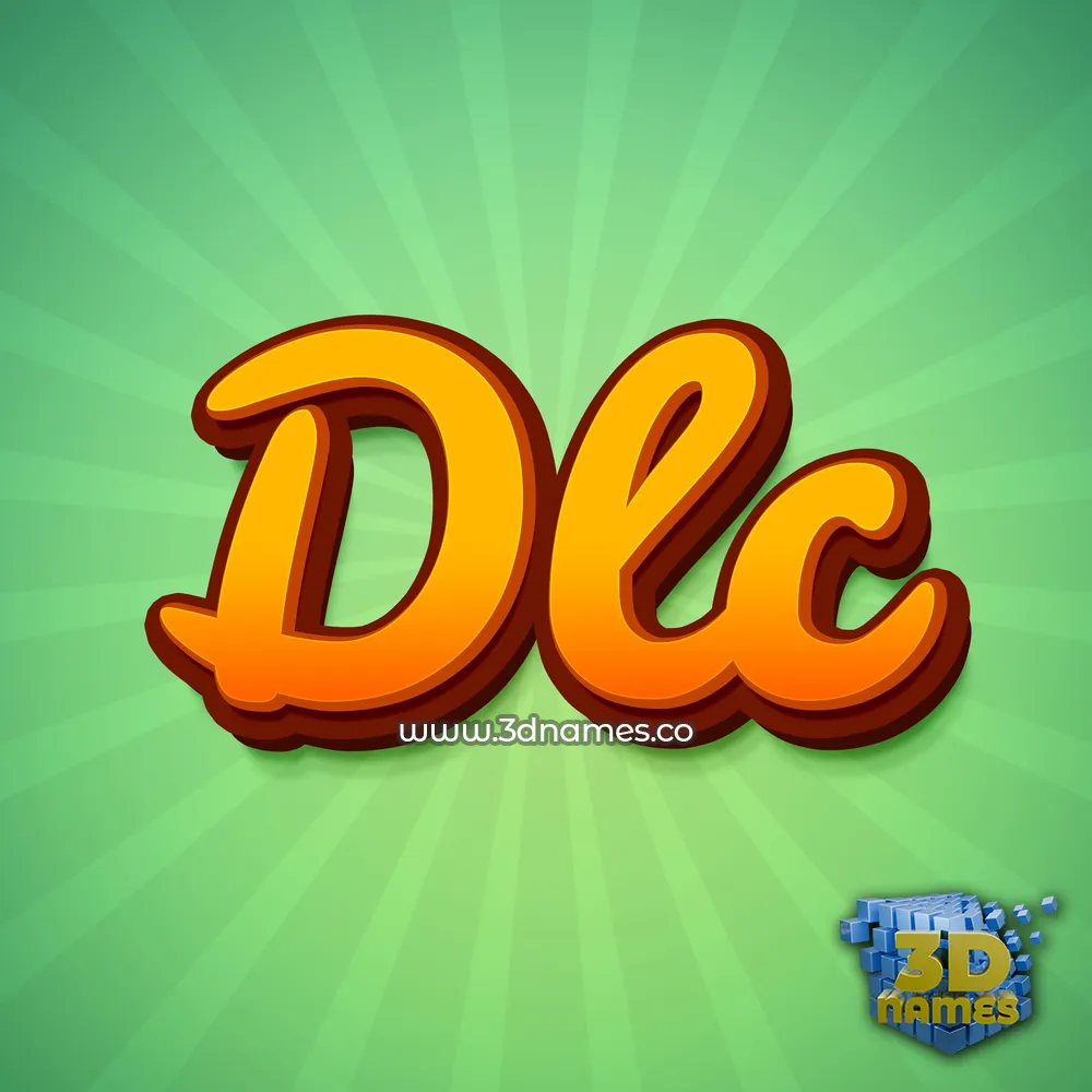 dlc in Green Rays style - 3D name wallpaper