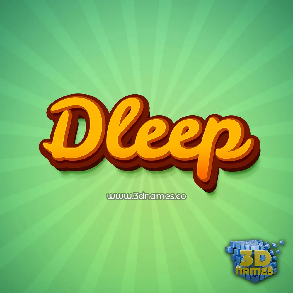 dleep in Green Rays style - 3D name wallpaper