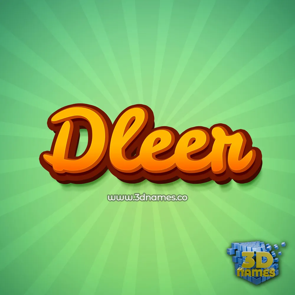 dleer in Green Rays style - 3D name wallpaper