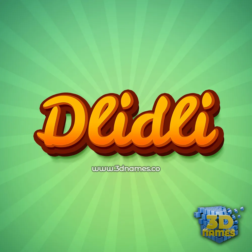 dlidli in Green Rays style - 3D name wallpaper