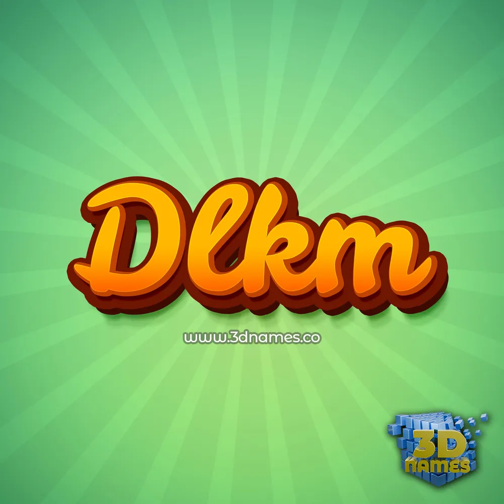 dlkm in Green Rays style - 3D name wallpaper