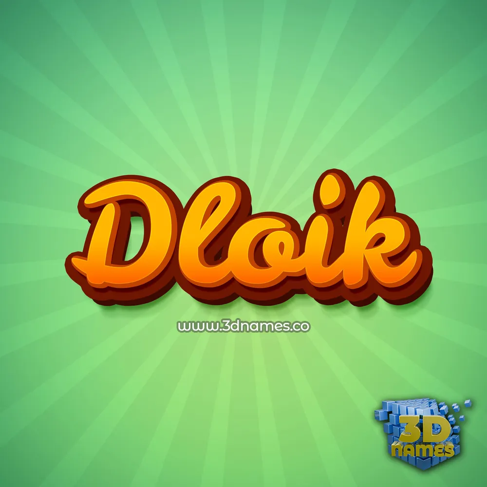 dloik in Green Rays style - 3D name wallpaper