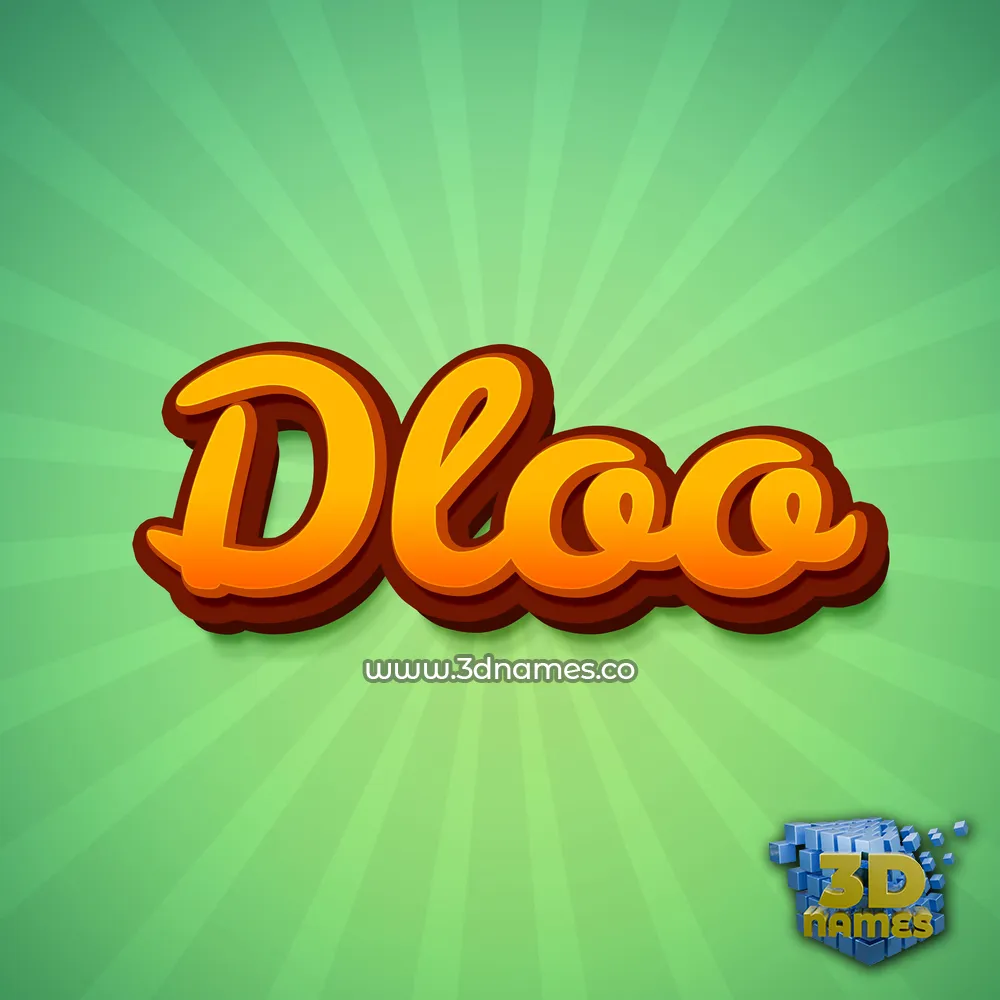 dloo in Green Rays style - 3D name wallpaper