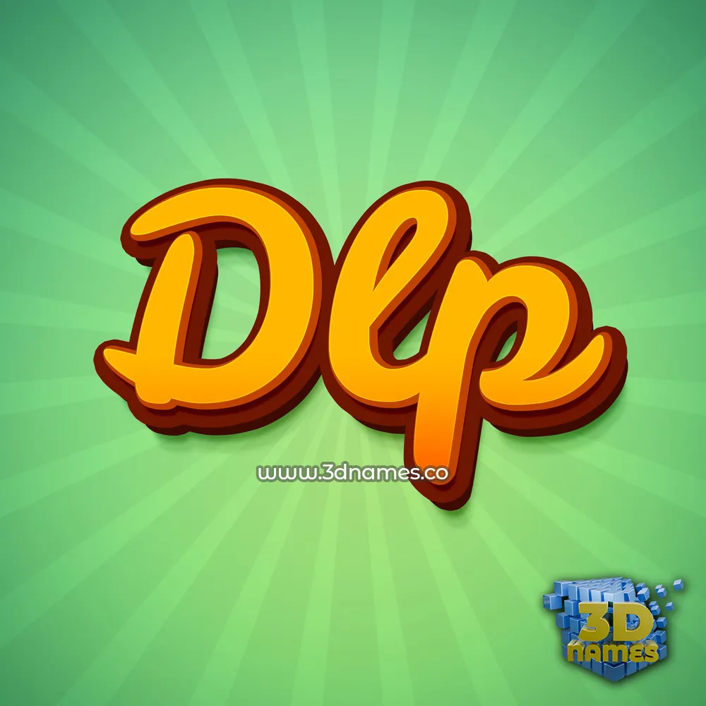dlp in Green Rays style - 3D name wallpaper