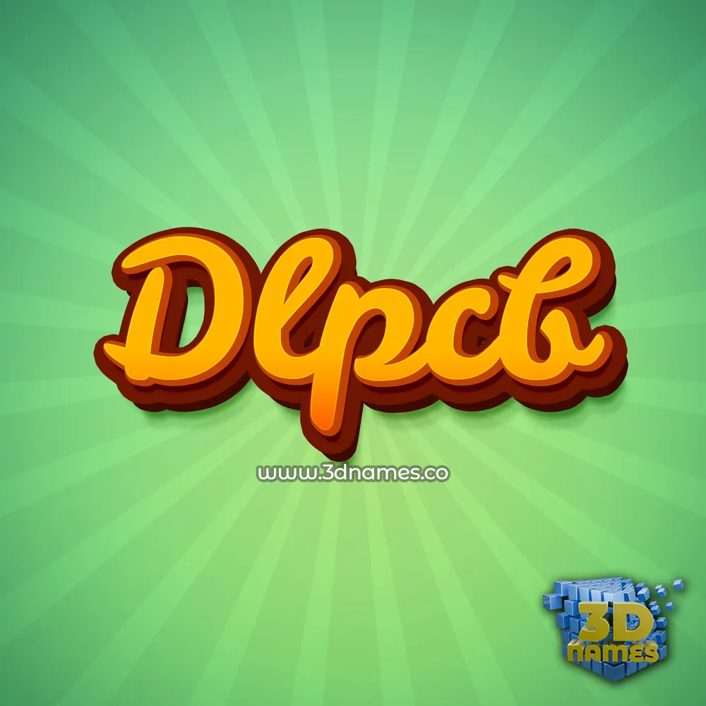dlpcb in Green Rays style - 3D name wallpaper