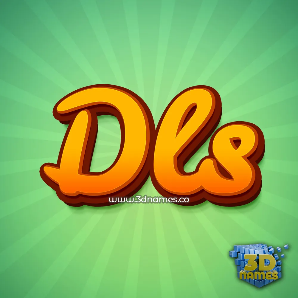 dls in Green Rays style - 3D name wallpaper