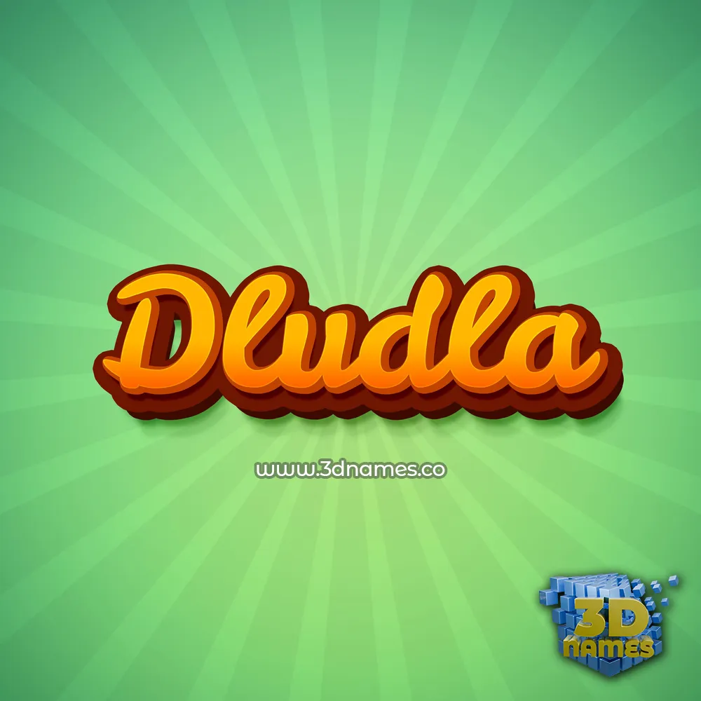 dludla in Green Rays style - 3D name wallpaper