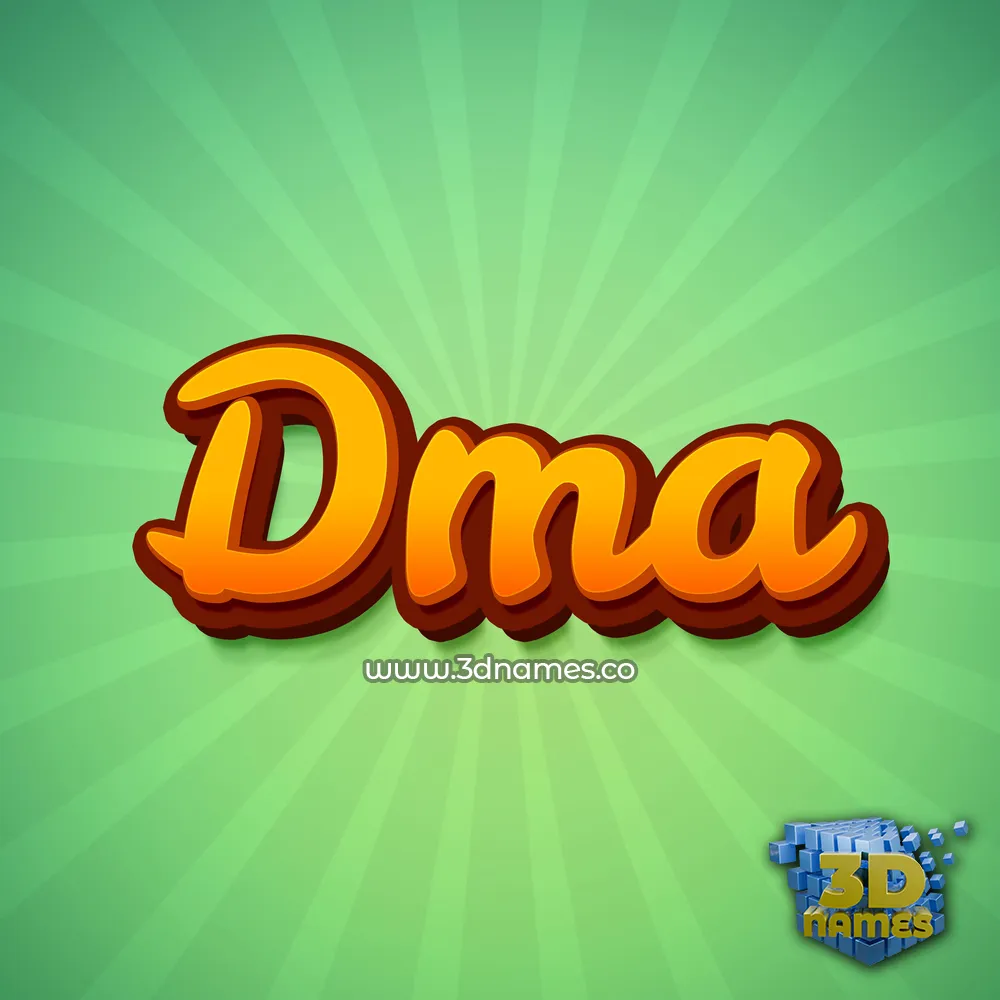 dma in Green Rays style - 3D name wallpaper