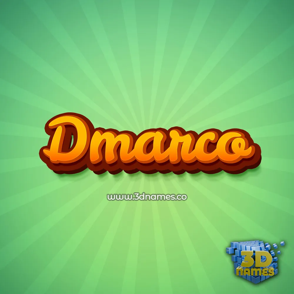 dmarco in Green Rays style - 3D name wallpaper