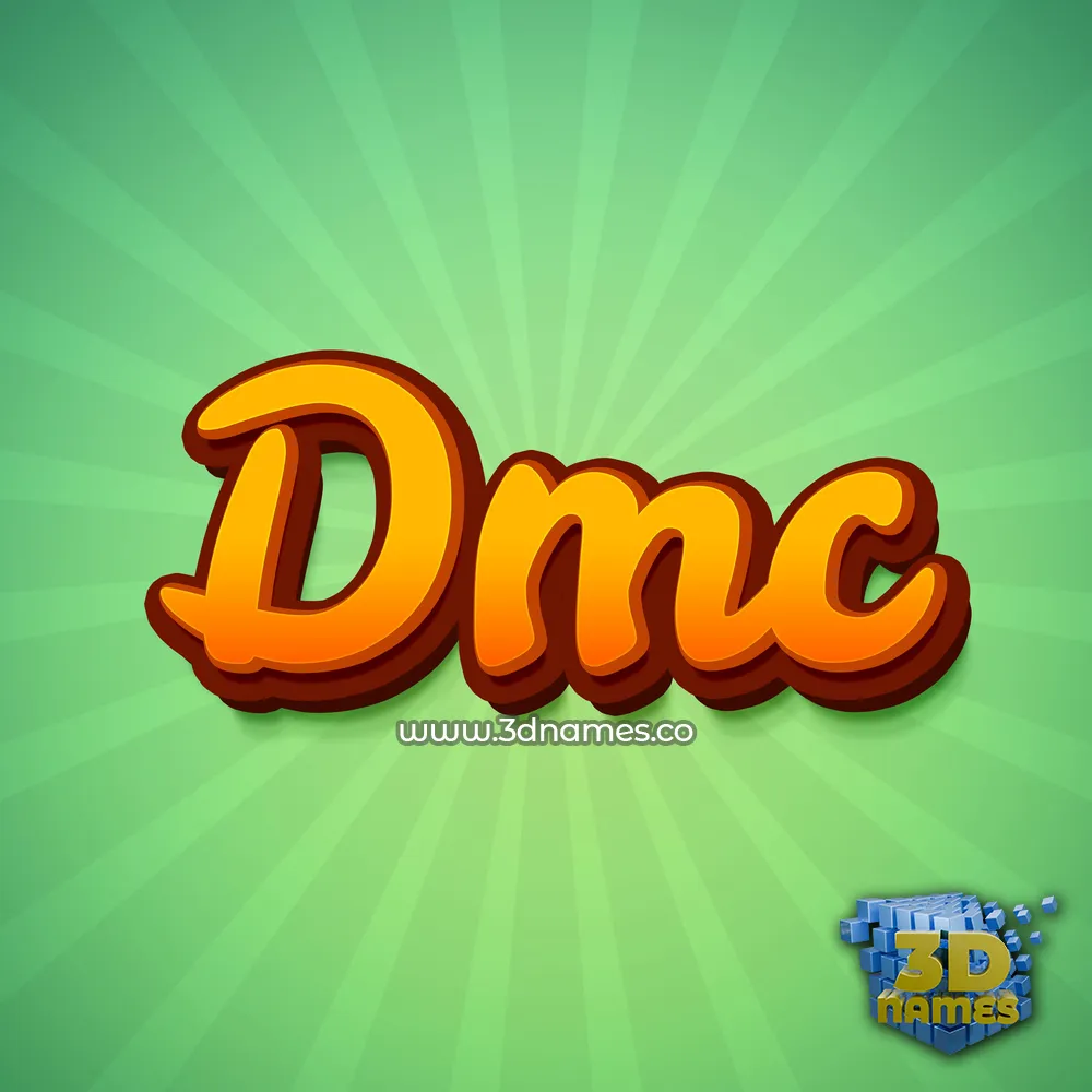 dmc in Green Rays style - 3D name wallpaper