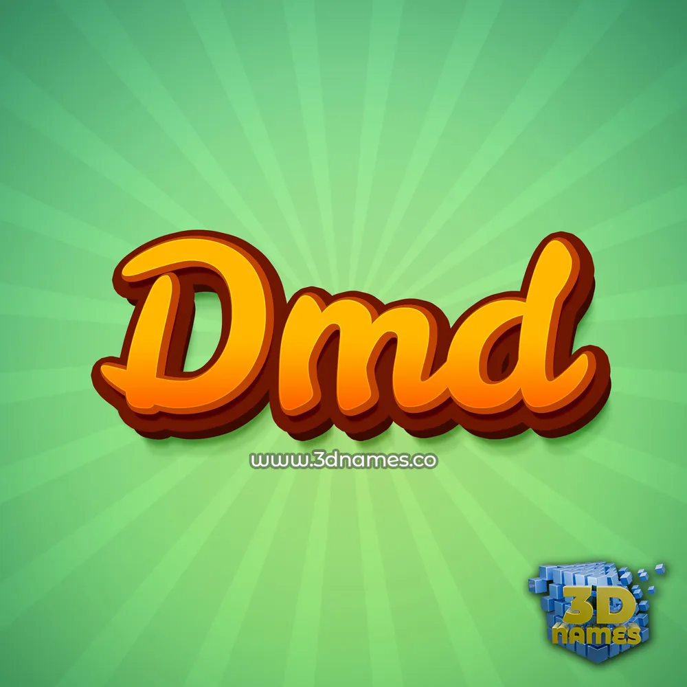 dmd in Green Rays style - 3D name wallpaper