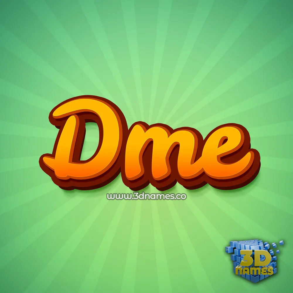 dme in Green Rays style - 3D name wallpaper