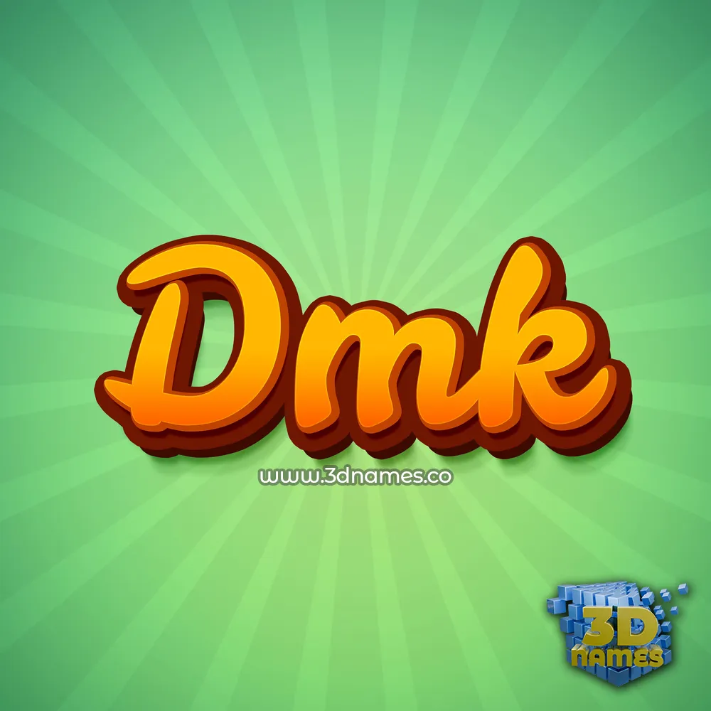 dmk in Green Rays style - 3D name wallpaper