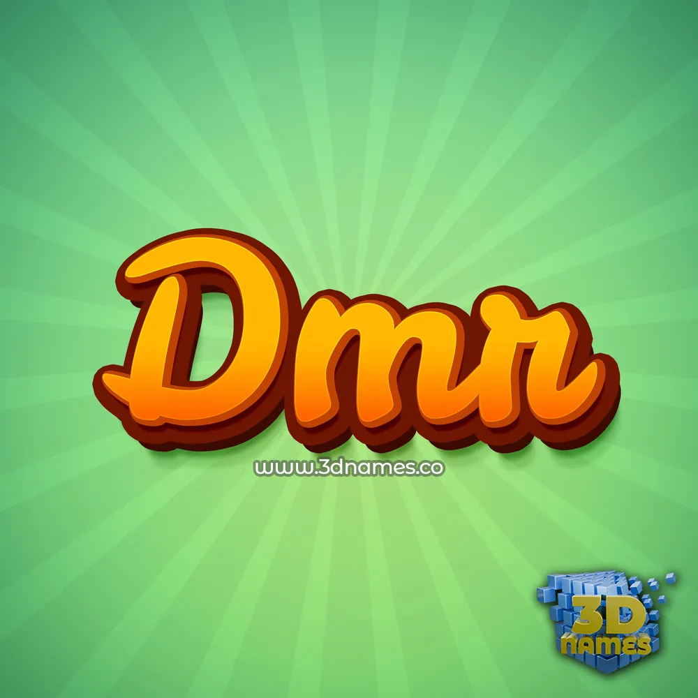 dmr in Green Rays style - 3D name wallpaper