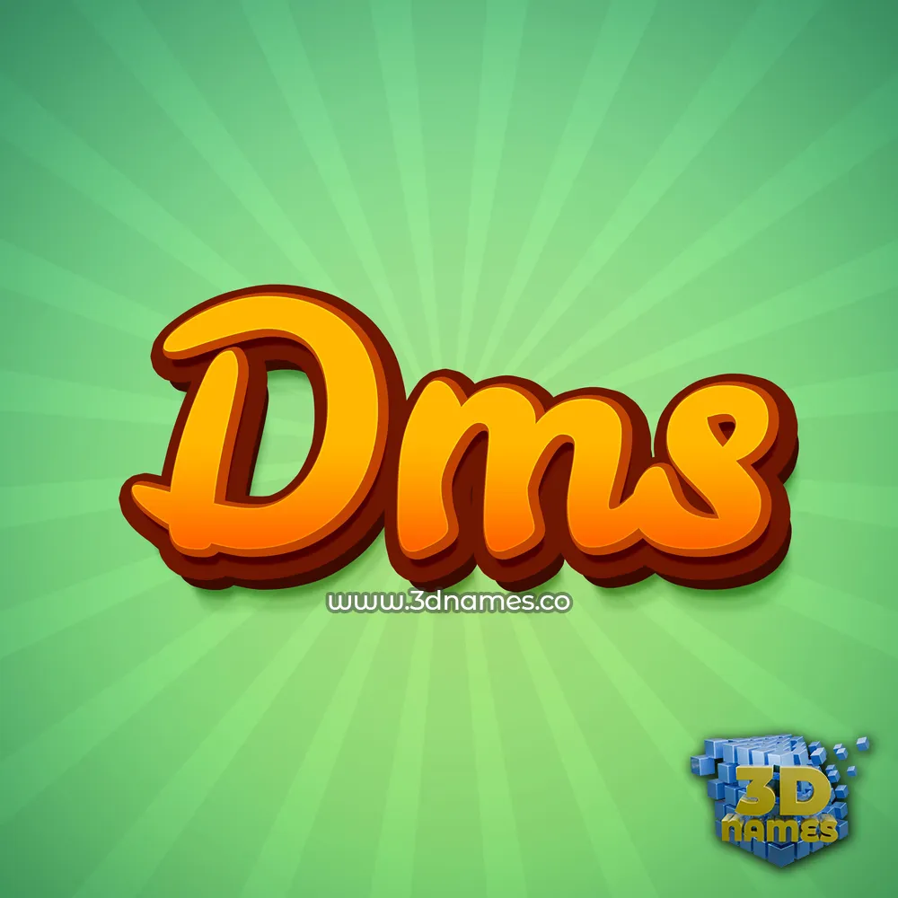 dms in Green Rays style - 3D name wallpaper