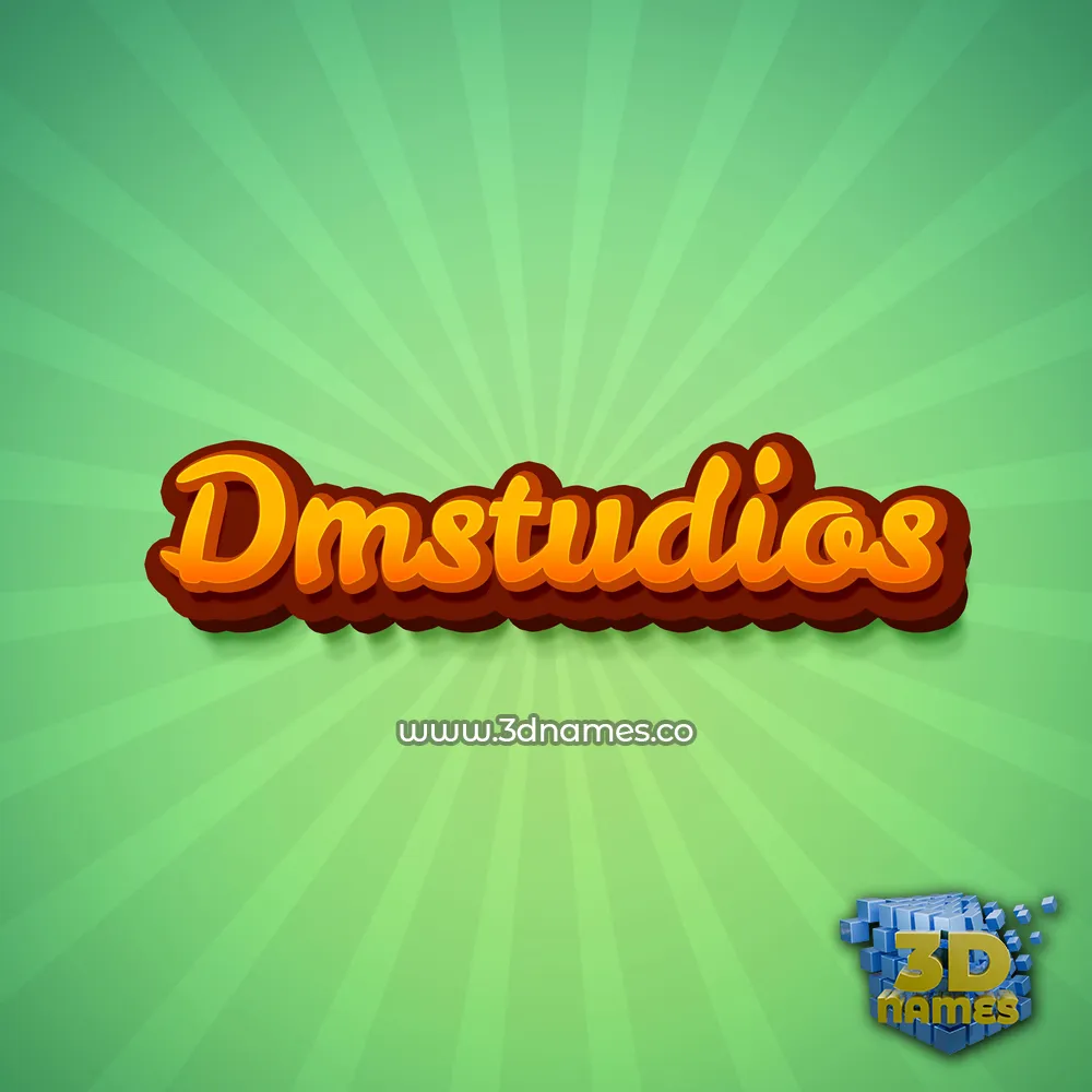 dmstudios in Green Rays style - 3D name wallpaper