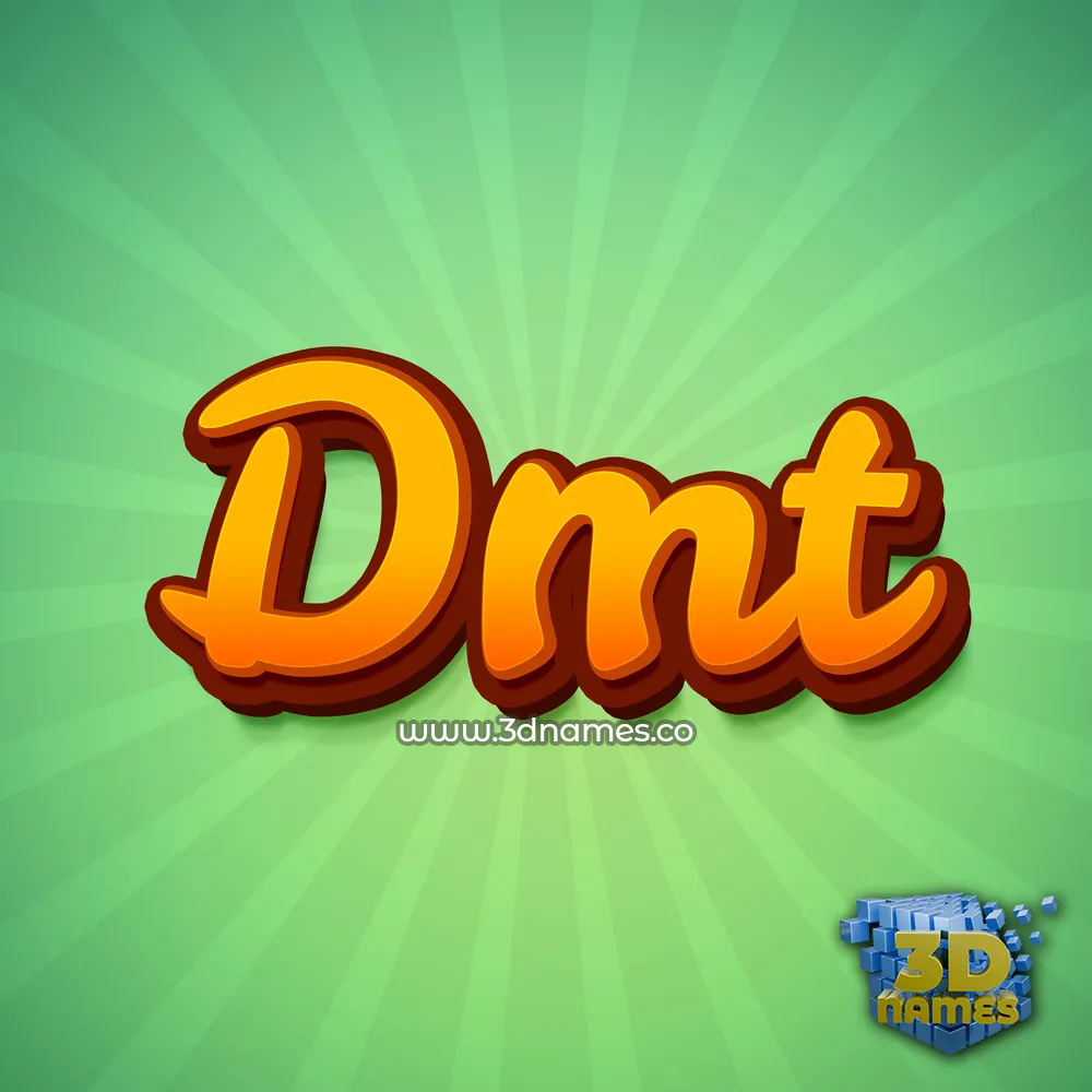dmt in Green Rays style - 3D name wallpaper