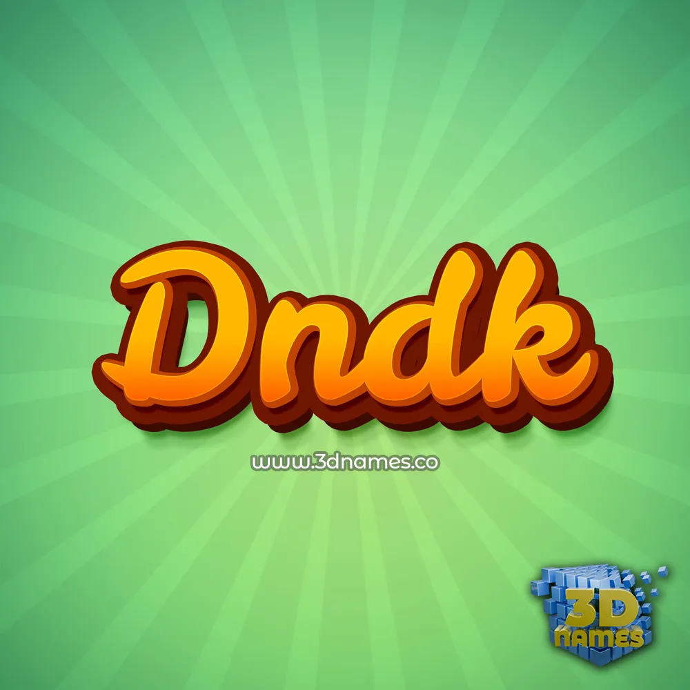 dndk in Green Rays style - 3D name wallpaper