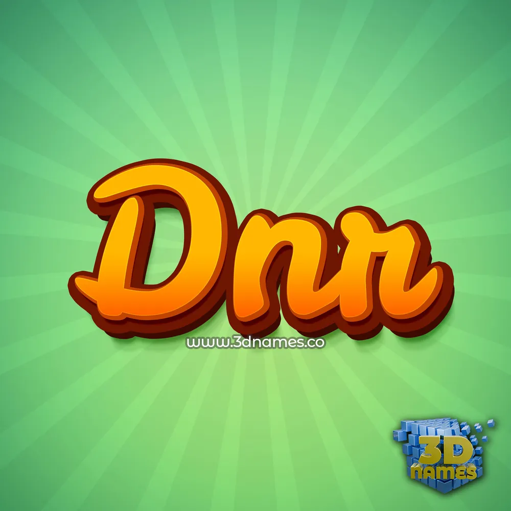 dnr in Green Rays style - 3D name wallpaper