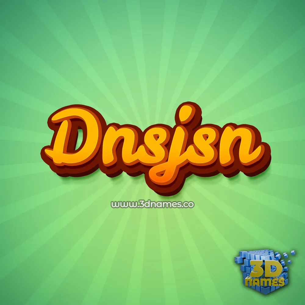dnsjsn in Green Rays style - 3D name wallpaper
