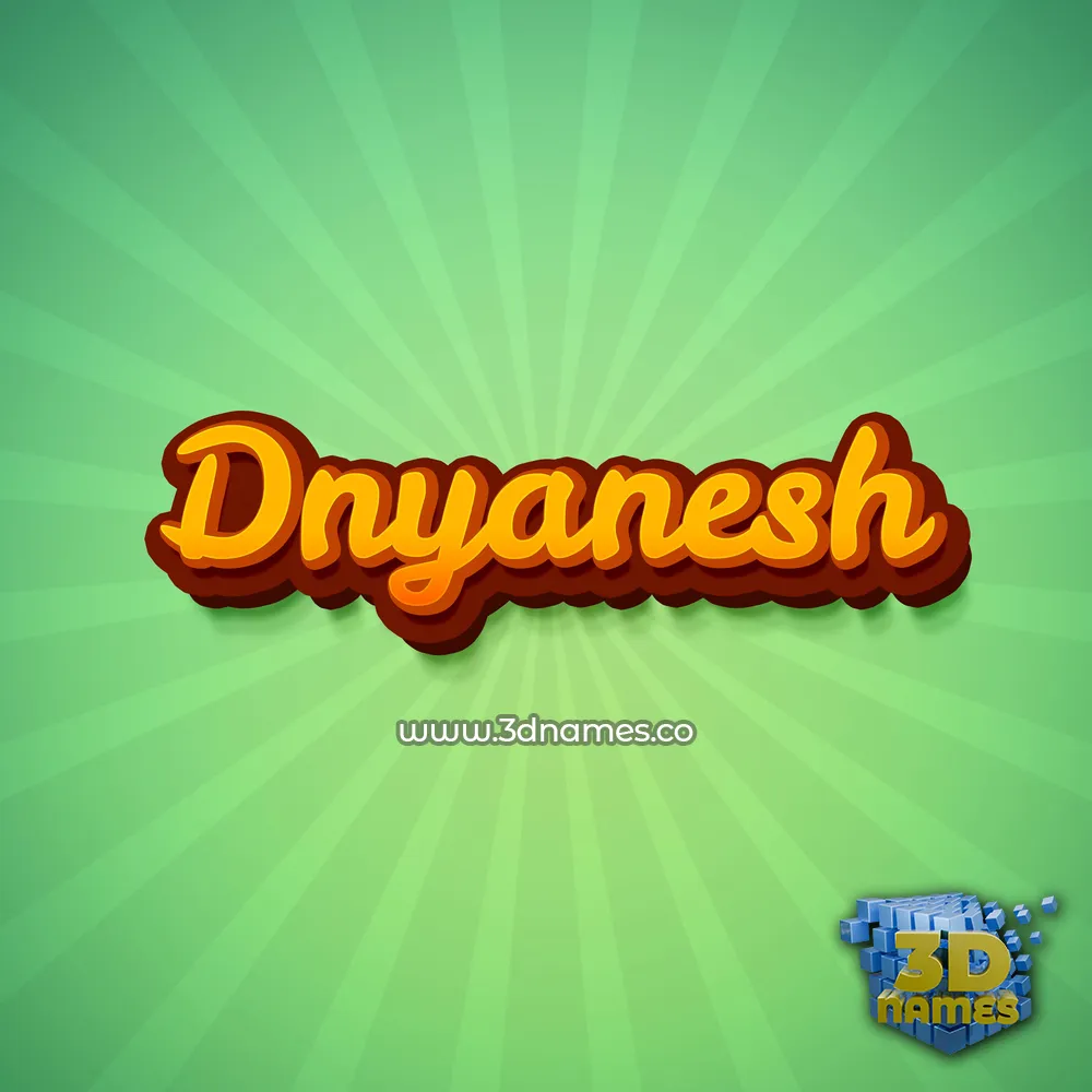 dnyanesh in Green Rays style - 3D name wallpaper