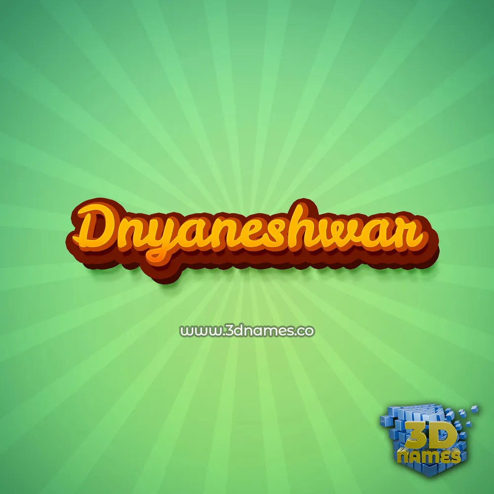 dnyaneshwar in Green Rays style - 3D name wallpaper