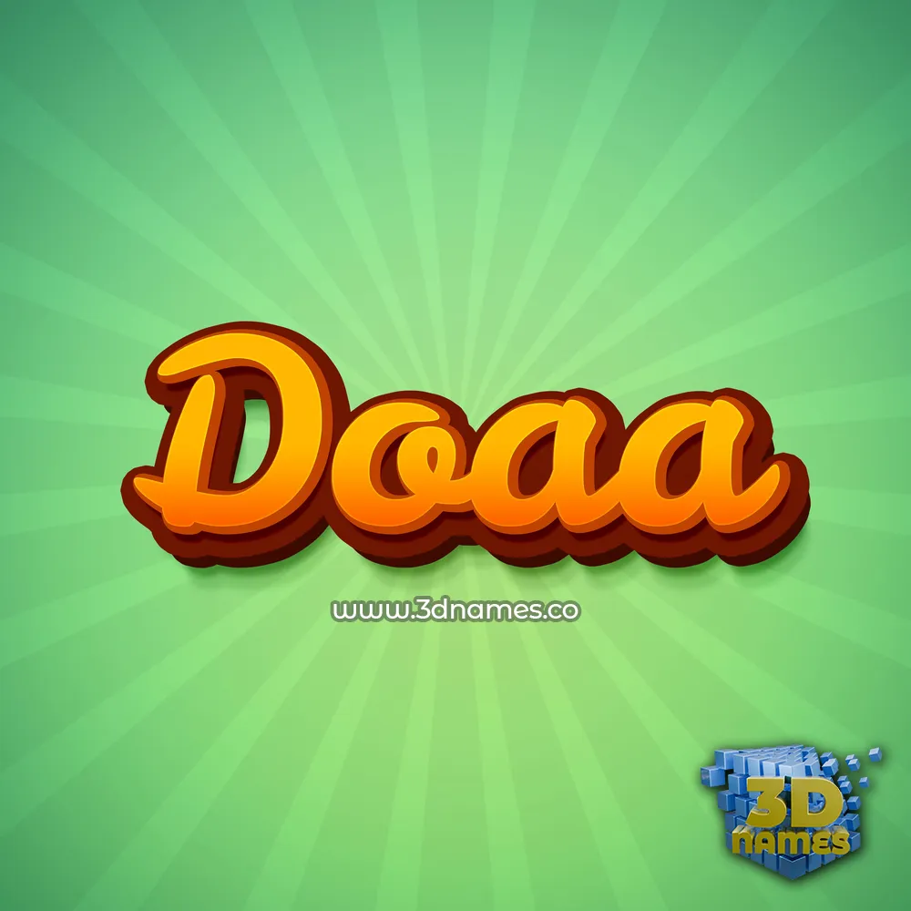 doaa in Green Rays style - 3D name wallpaper