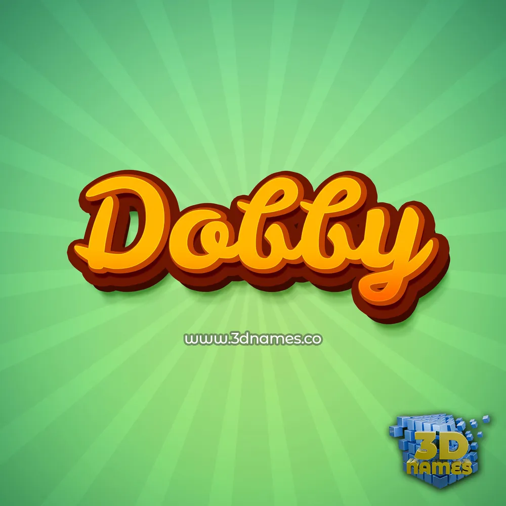 dobby in Green Rays style - 3D name wallpaper