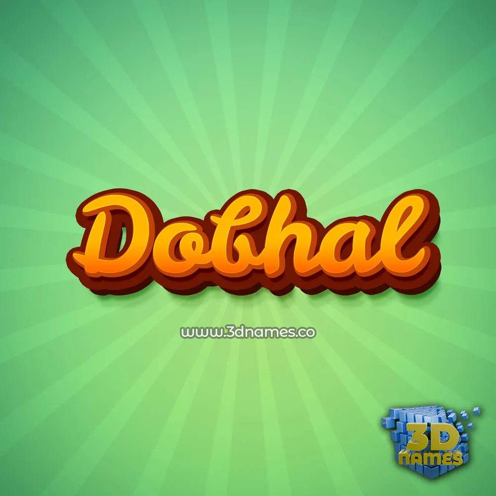 dobhal in Green Rays style - 3D name wallpaper