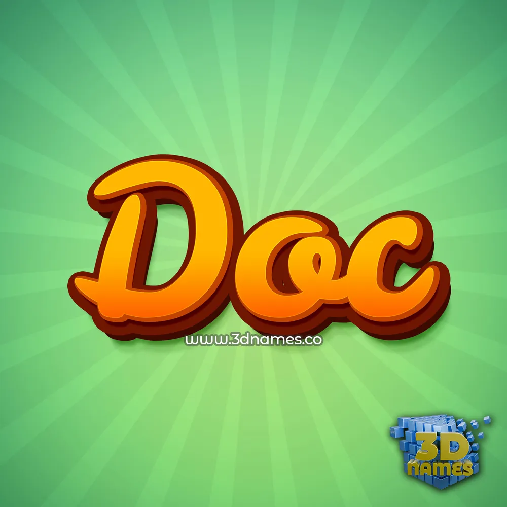 doc in Green Rays style - 3D name wallpaper